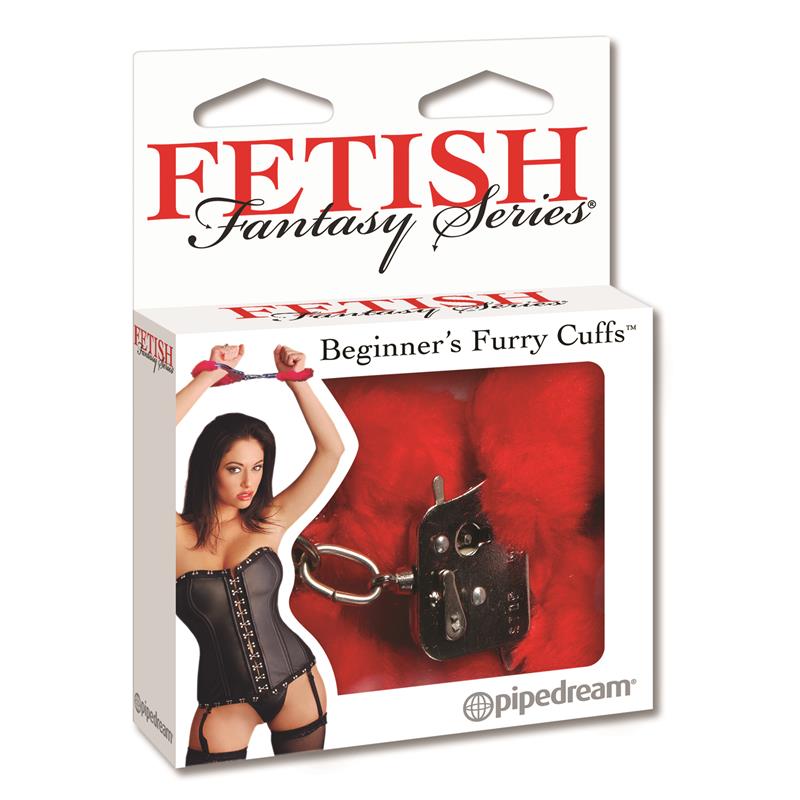 Fetish Fantasy Series Esposas de Peluche para Principiantes Color Rojo - Imagen 4