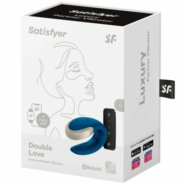 SATISFYER - APP DOUBLE LOVE VIBRADOR PAREJAS LUXURY AZUL - Imagen 5