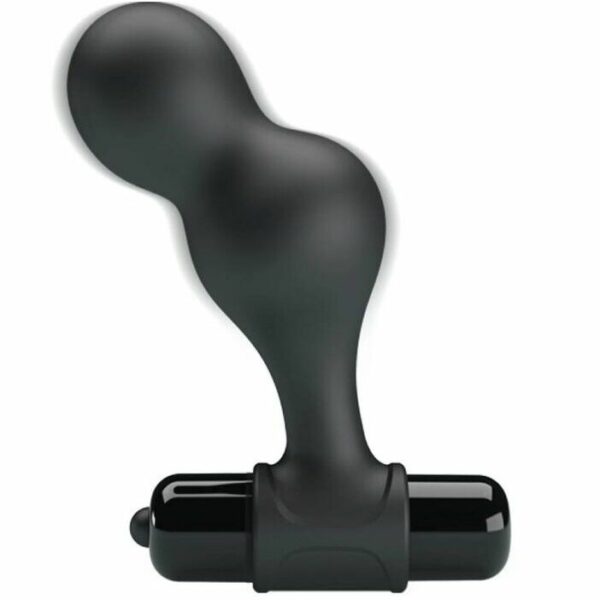 MR PLAY - PLUG ANAL VIBRADOR DE SILICONA NEGRO - Imagen 2