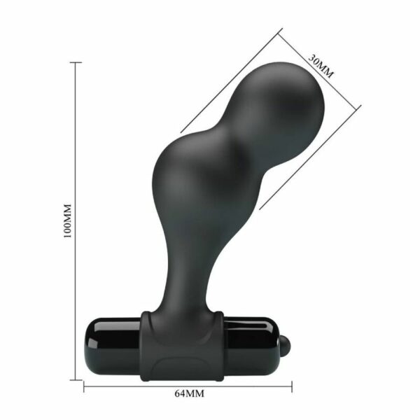 MR PLAY - PLUG ANAL VIBRADOR DE SILICONA NEGRO - Imagen 7