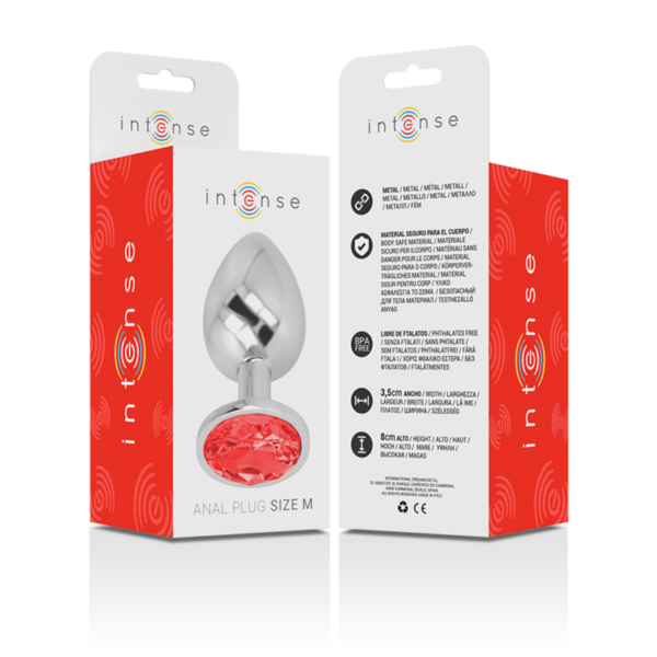 INTENSE - PLUG ANAL METAL CON CRISTAL ROJO TALLA M - Imagen 7