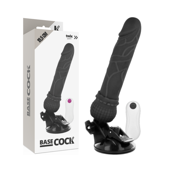 BASECOCK - VIBRADOR REALISTICO CONTROL REMOTO NEGRO 19.5 CM -O- 4 CM - Imagen 3