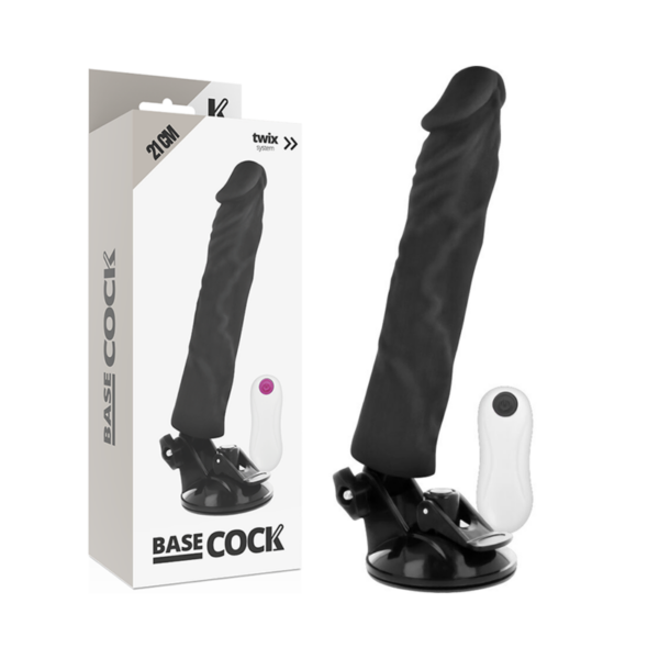 BASECOCK - VIBRADOR REALISTICO CONTROL REMOTO NEGRO 21 CM -O- 4 CM - Imagen 3