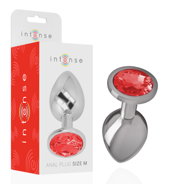 INTENSE - PLUG ANAL METAL CON CRISTAL ROJO TALLA M - Imagen 2