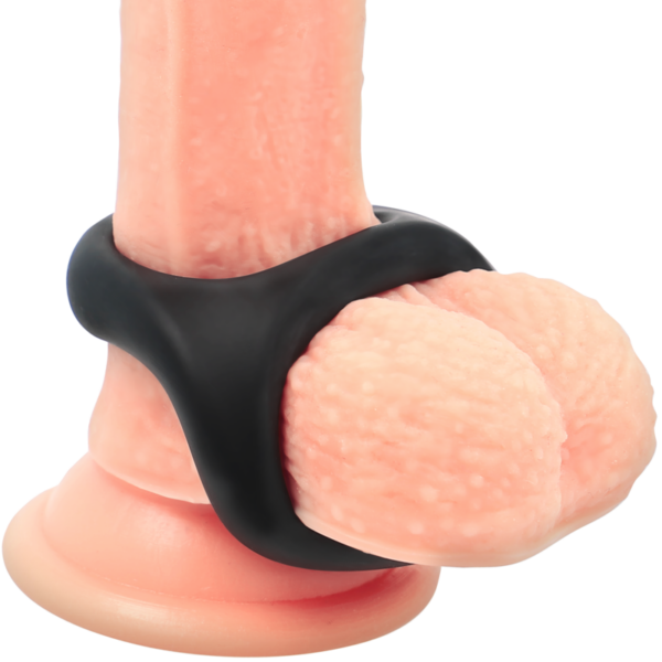 POWERING - SUPER FLEXIBLE Y RESISTENTE ANILLO PENE Y TESTICULOS  PR13  NEGRO - Imagen 5