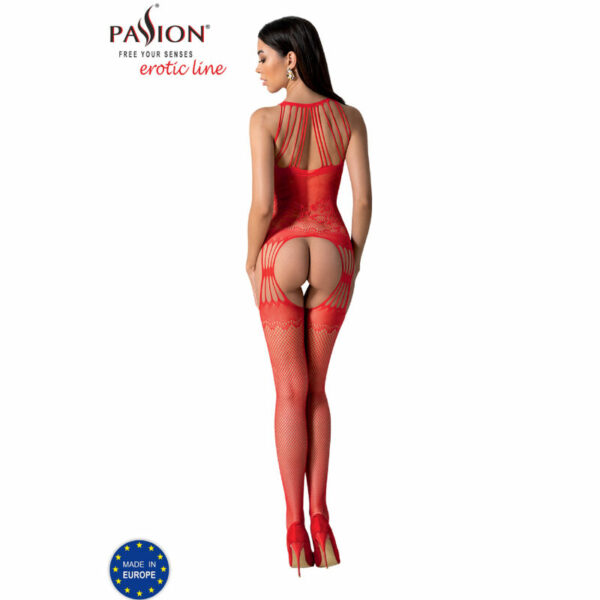 PASSION - BS095 BODYSTOCKING ROJO TALLA UNICA - Imagen 4