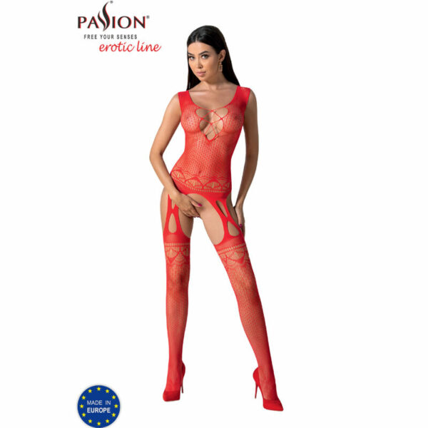 PASSION - BS099 BODYSTOCKING ROJO TALLA UNICA - Imagen 3