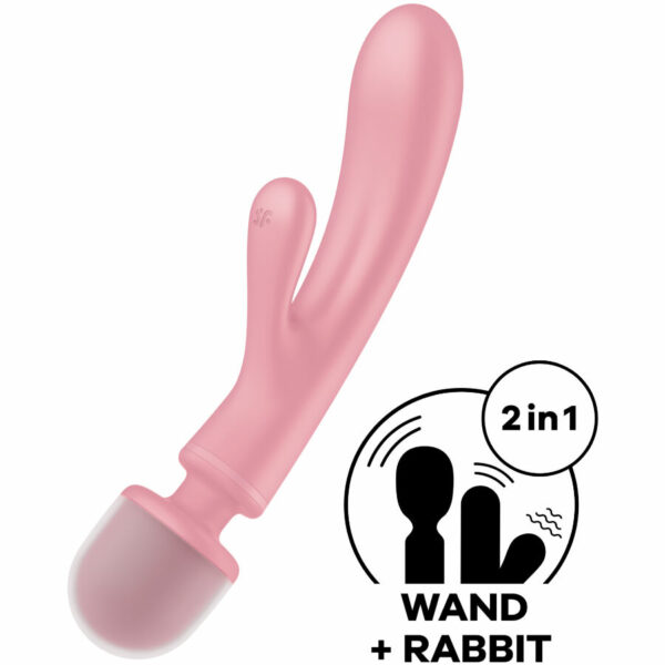 SATISFYER - TRIPLE LOVER MASAJEADOR VIBRADOR RABBIT ROSA - Imagen 6