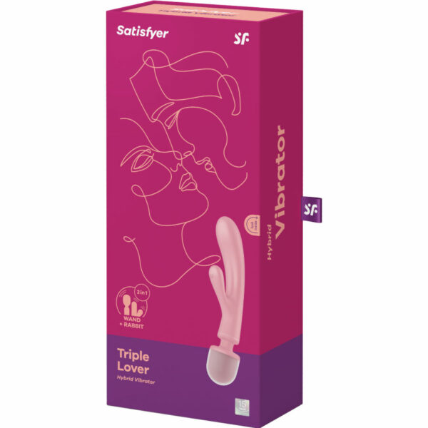 SATISFYER - TRIPLE LOVER MASAJEADOR VIBRADOR RABBIT ROSA - Imagen 7