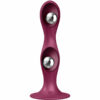 SATISFYER - DOUBLE BALL-R DILDO SILICONA GRANATE - Imagen 2