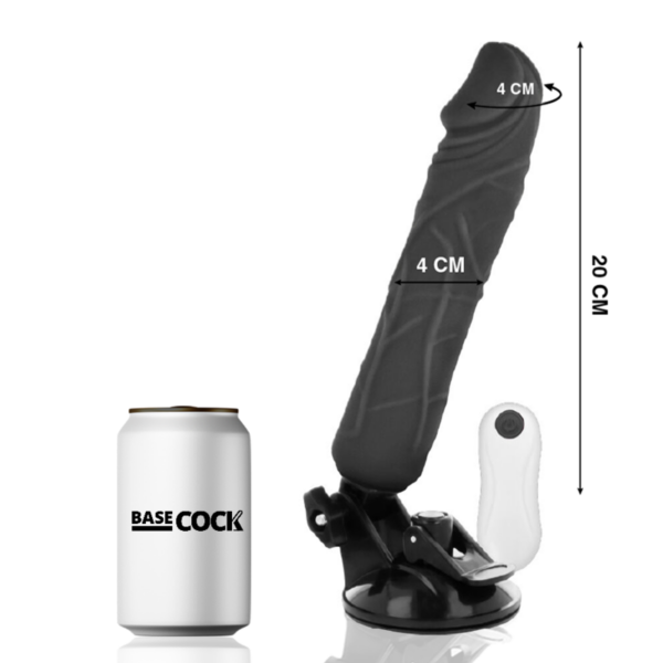 BASECOCK - VIBRADOR REALISTICO CONTROL REMOTO NEGRO 20 CM -O- 4 CM - Imagen 2