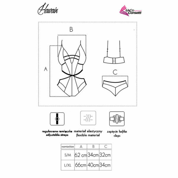 LIVCO CORSETTI FASHION - HAWAIN LC 90665 BODY NEGRO L/XL - Imagen 4