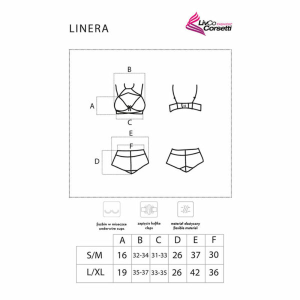 LIVCO CORSETTI FASHION - LINERA FOR THE SENSES COLLECTION SUJETADOR + PANTY NEGRO L/XL - Imagen 5