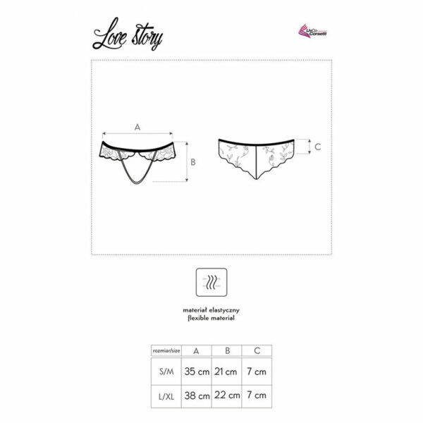 LIVCO CORSETTI FASHION - LOVE STORY LC 90679 PANTY CROTCHLESS NEGRO L/XL - Imagen 5