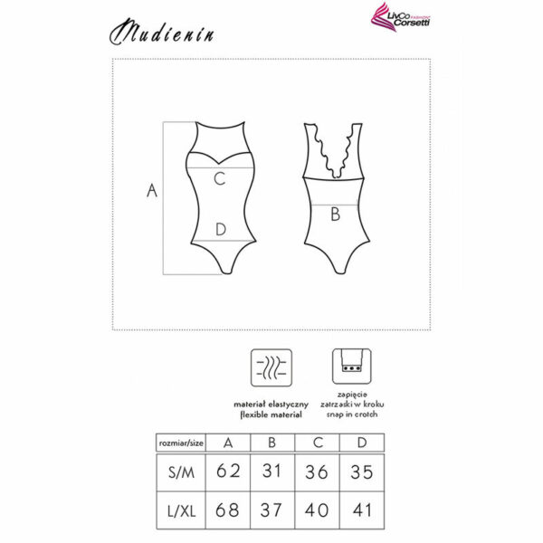 LIVCO CORSETTI FASHION - MUDIENIN LC 90654 BODY NEGRO S/M - Imagen 5