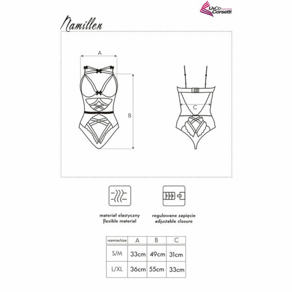 LIVCO CORSETTI FASHION - NAMILLEN LC 90528 BODY BLACK S/M - Imagen 5