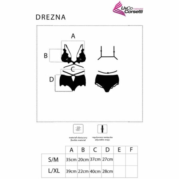 LIVCO CORSETTI FASHION - DREZNA LC 90733 SUJETADOR + PANTY NEGRO S/M - Imagen 5