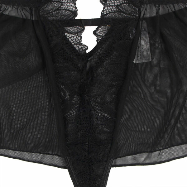 SUBBLIME - TEDDY CUELLO HALTER ESPALDA DESCUBIERTA ENCAJE NEGRO S/M - Imagen 10