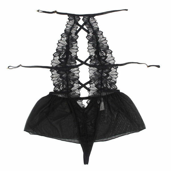 SUBBLIME - TEDDY CUELLO HALTER ESPALDA DESCUBIERTA ENCAJE NEGRO S/M - Imagen 6