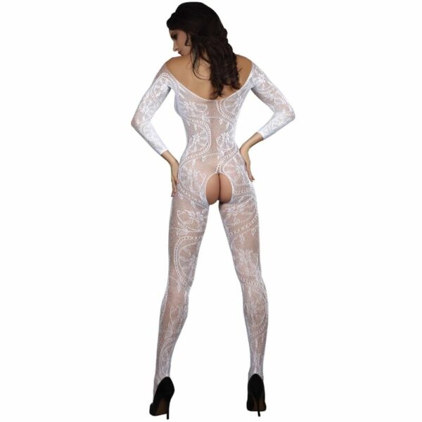 LIVCO CORSETTI FASHION - ZITA LC 17199 BODYSTOCKING CROTCHLESS BLANCO TALLA ÚNICA - Imagen 2