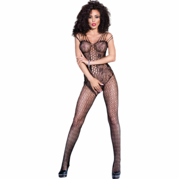 CHILIROSE - CR 4233 BODYSTOCKING CROTCHLESS NEGRO S/M - Imagen 3