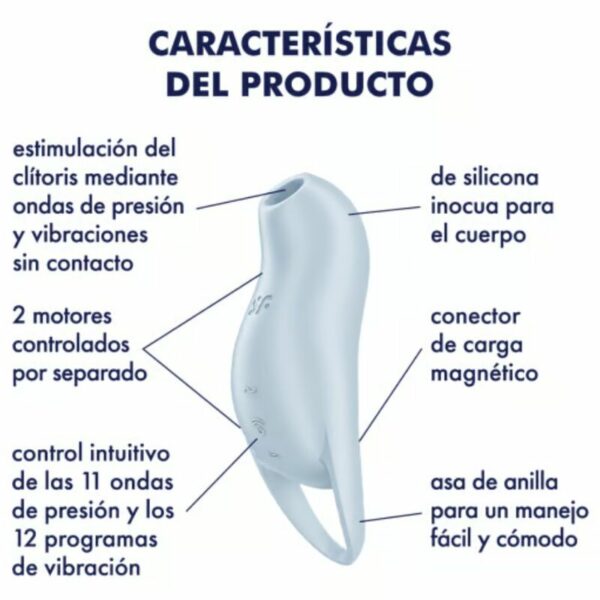 SATISFYER - POCKET PRO 1 ESTIMULADOR CLÍTORIS AZUL CLARO - Imagen 4