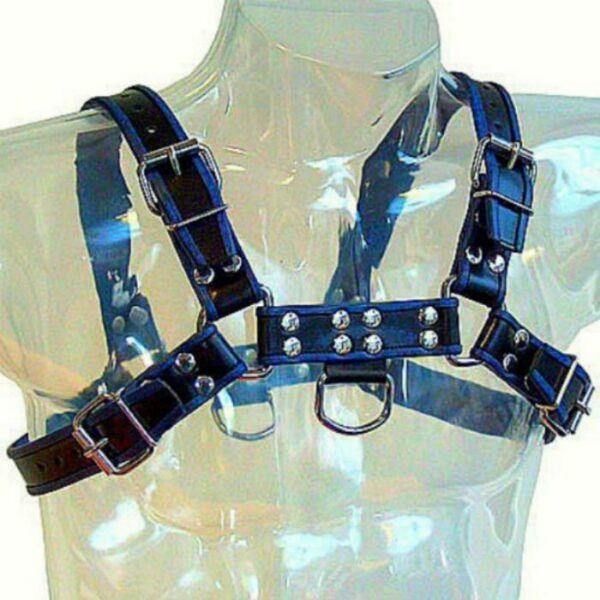 LEATHER BODY - ARNES CUERO AZUL Y NEGRO CHEST BULLDOG - Imagen 2