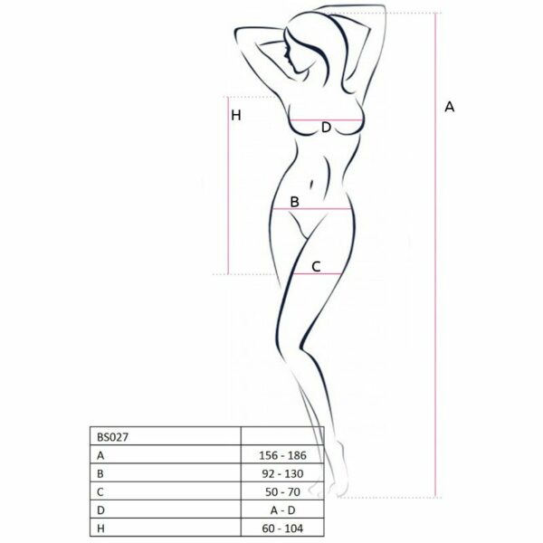 PASSION - WOMAN BS027 BODYSTOCKING ESTILO VESTIDO ROJO TALLA UNICA - Imagen 2