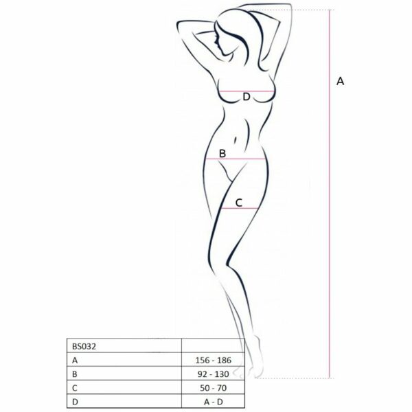 PASSION - WOMAN BS032 BODYSTOCKING NEGRO TALLA UNICA - Imagen 3