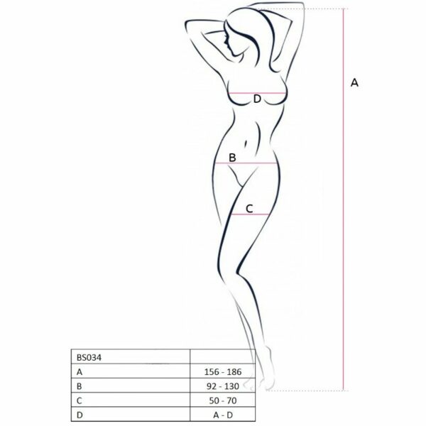 PASSION - WOMAN BS034 BODYSTOCKING ROJO TALLA UNICA - Imagen 2
