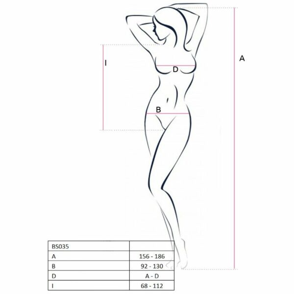 PASSION - WOMAN BS035 BODYSTOCKING NEGRO TALLA UNICA - Imagen 3