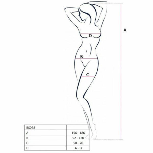 PASSION - WOMAN BS038 BODYSTOCKING BLANCO TALLA UNICA - Imagen 2