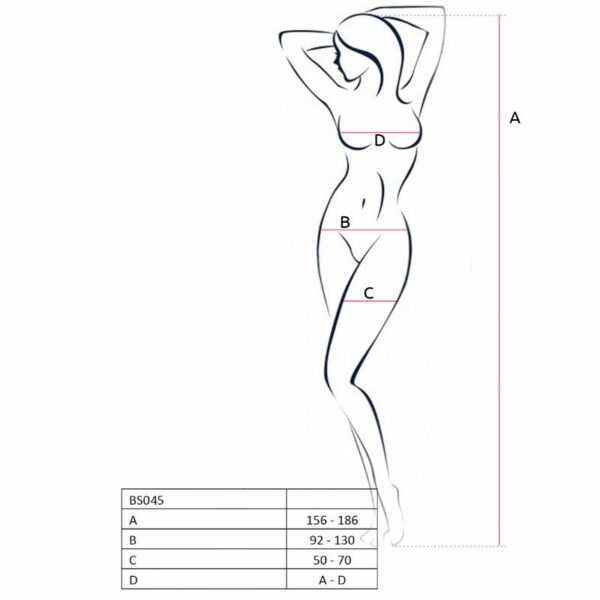 PASSION - WOMAN BS045 BODYSTOCKING NEGRO TALLA UNICA - Imagen 2