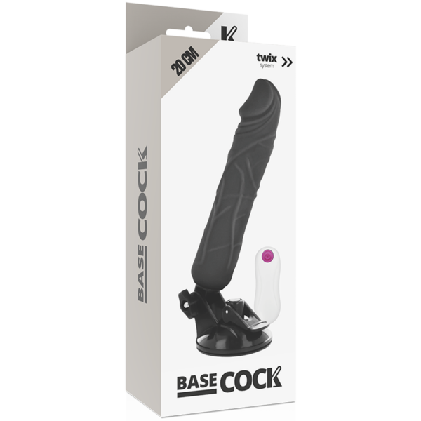 BASECOCK - VIBRADOR REALISTICO CONTROL REMOTO NEGRO 20 CM -O- 4 CM - Imagen 5