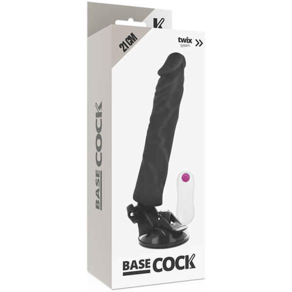 BASECOCK - VIBRADOR REALISTICO CONTROL REMOTO NEGRO 21 CM -O- 4 CM - Imagen 6