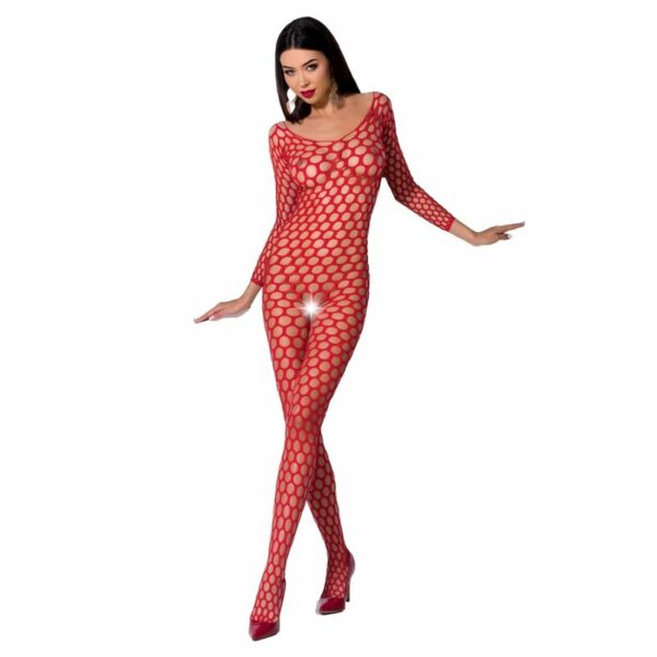 PASSION - WOMAN BS077 BODYSTOCKING TALLA UNICA ROJO