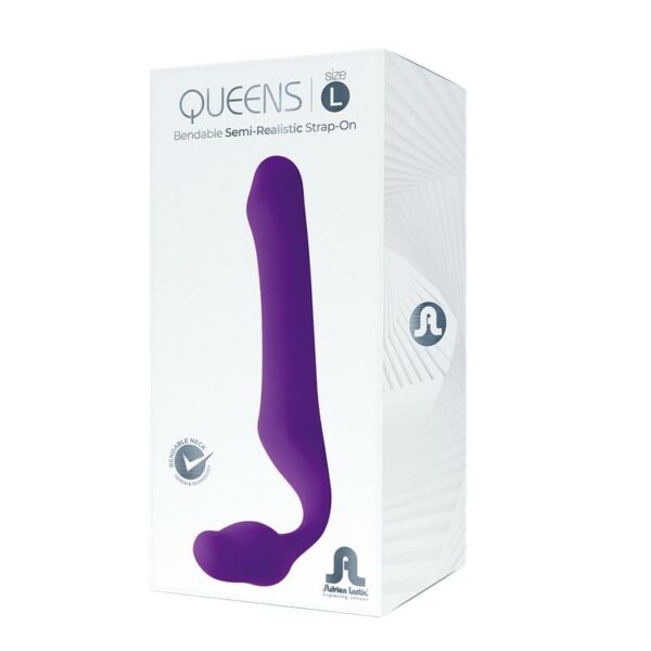 Queens L Dildo Strap-On sin Tirantes Silicona Púrpura Oscuro - Imagen 2