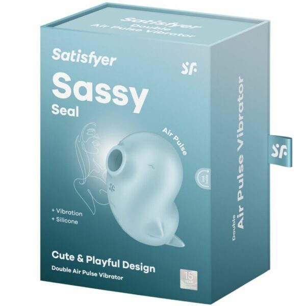 SATISFYER - SASSY SEAL ESTIMULADOR & VIBRADOR AZUL - Imagen 4