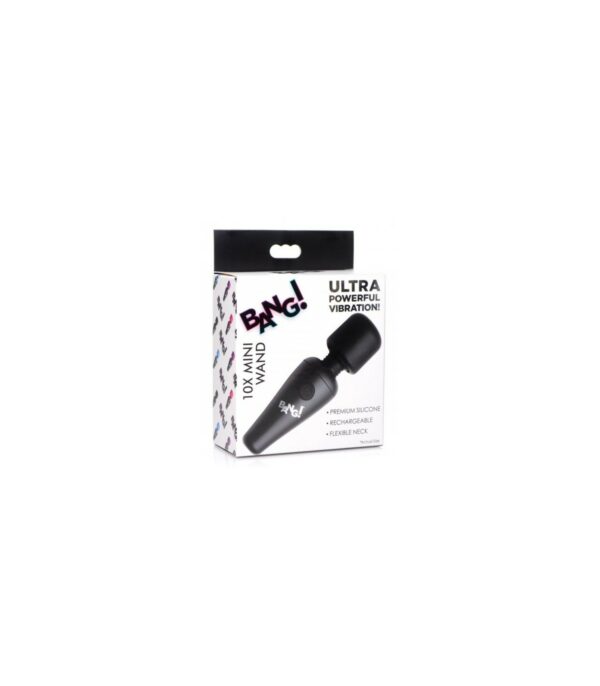 MINI MASAJEADOR WAND 10 FUNCIONES USB NEGRO - Imagen 3