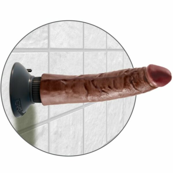 KING COCK - DILDO VIBRADOR 17.78 CM MARRON - Imagen 4