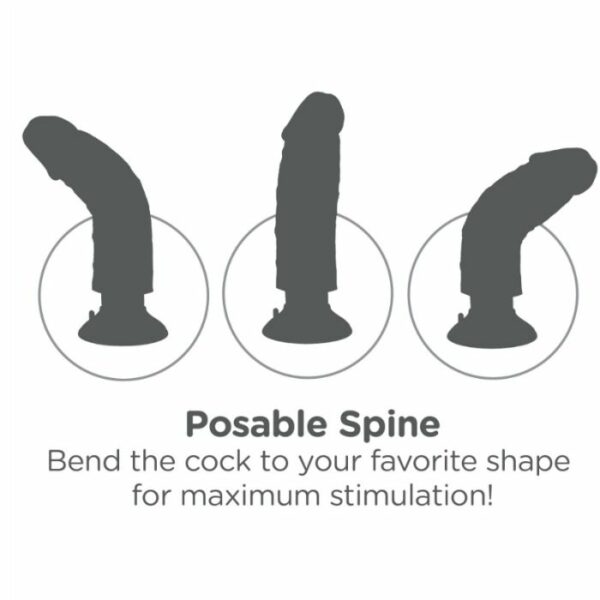 KING COCK - DILDO VIBRADOR 17.78 CM MARRON - Imagen 3