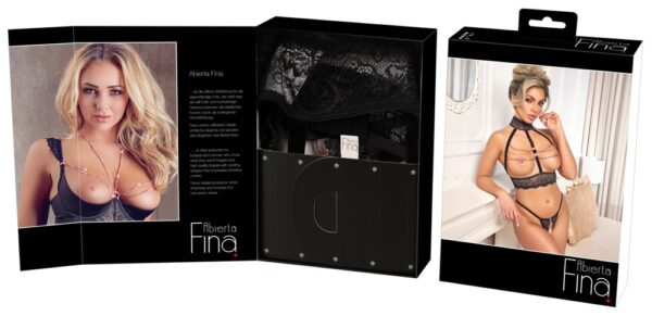 Ouvert negro dos piezas con cadenas - abierta y fina - Imagen 11