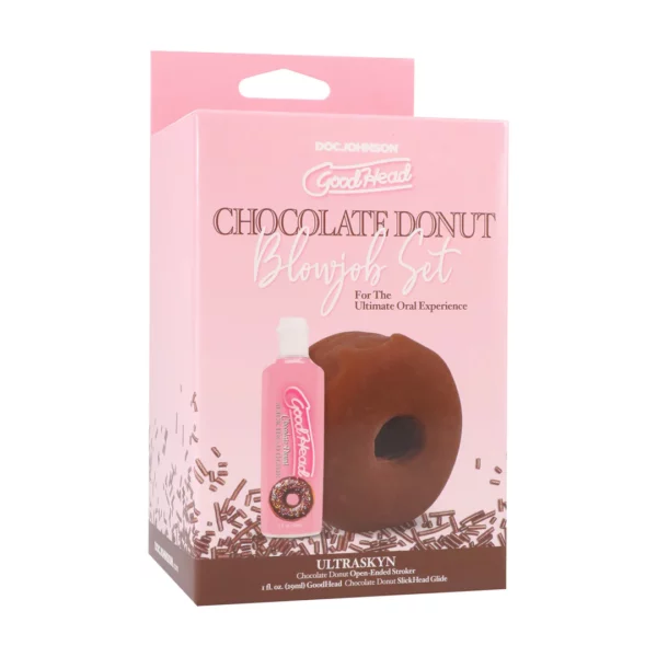 Juego de mamada con donut de chocolate