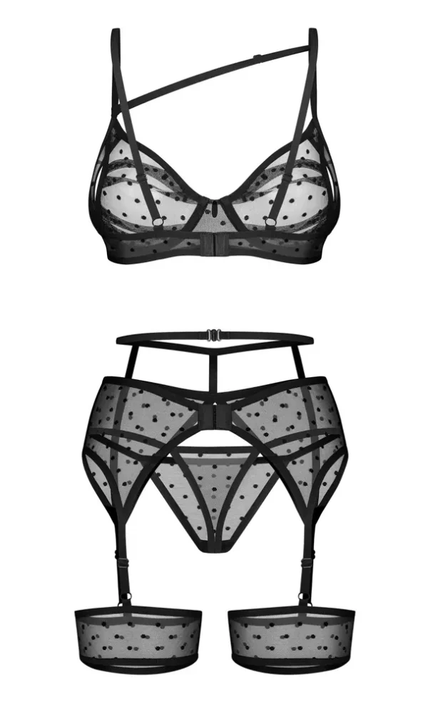 Conjunto Curvy Nuites con Sujetador, Liguero y Tanga – Obsessive - Imagen 2