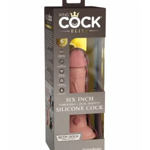 KING COCK - ÉLITE DILDO REALÍSTICO VIBRADOR & SILICONA 6"