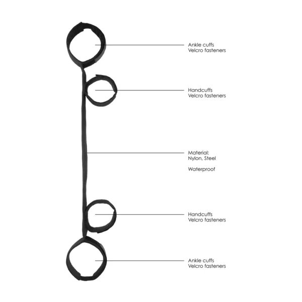 Barra Separadora con Esposas para Muñecas y Tobillos – BDSM Bondage 70 cm - Imagen 5