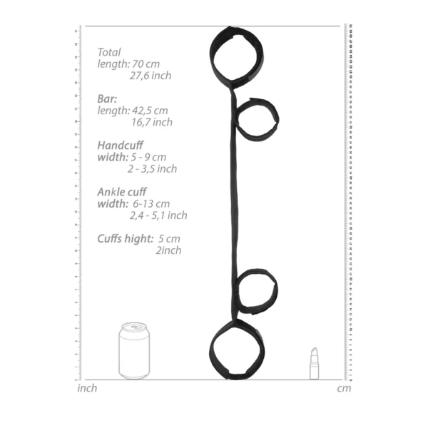 Barra Separadora con Esposas para Muñecas y Tobillos – BDSM Bondage 70 cm - Imagen 6
