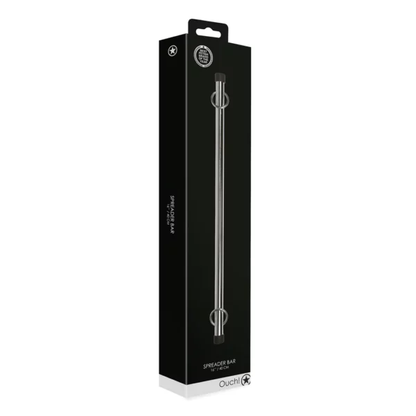 Barra Separadora 40 cm Plateada – Spreader Bar BDSM con Anillas - Imagen 7