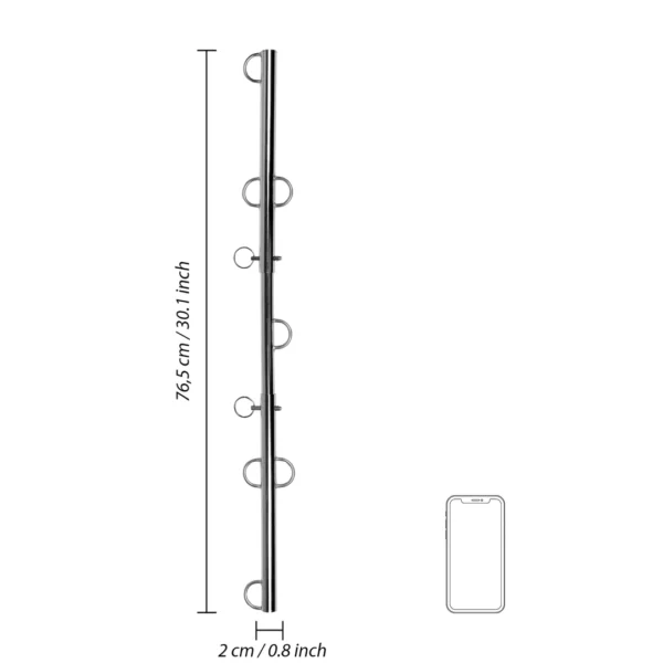 Barra Separadora Ajustable con Múltiples Ganchos – Spreader Bar BDSM Plateada - Imagen 8