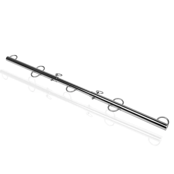 Barra Separadora Ajustable con Múltiples Ganchos – Spreader Bar BDSM Plateada - Imagen 3